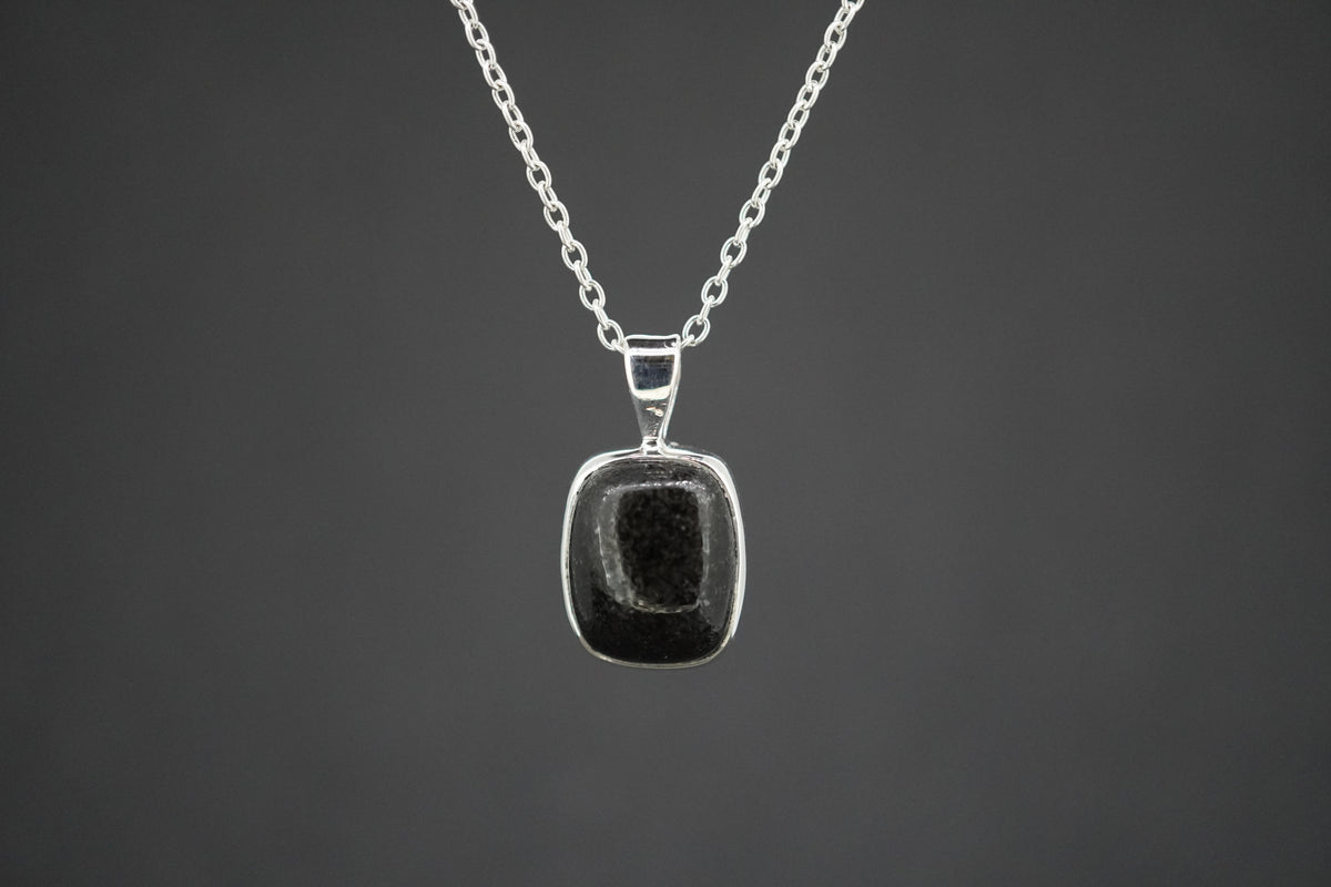 Edinburgh Cobblestone Sterling Silver Black Small Pendant