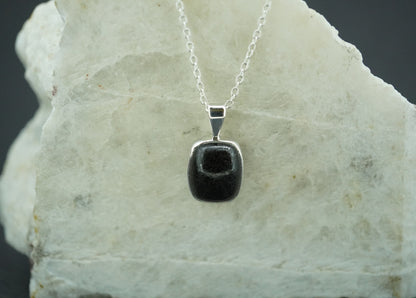 Edinburgh Cobblestone Sterling Silver Black Small Pendant