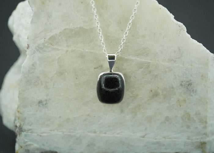 Edinburgh Cobblestone Sterling Silver Black Small Pendant