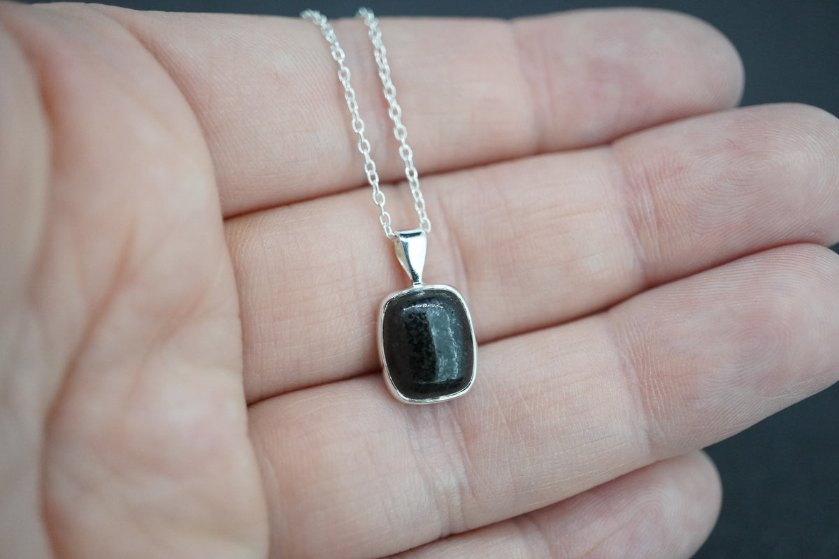 Edinburgh Cobblestone Sterling Silver Black Small Pendant