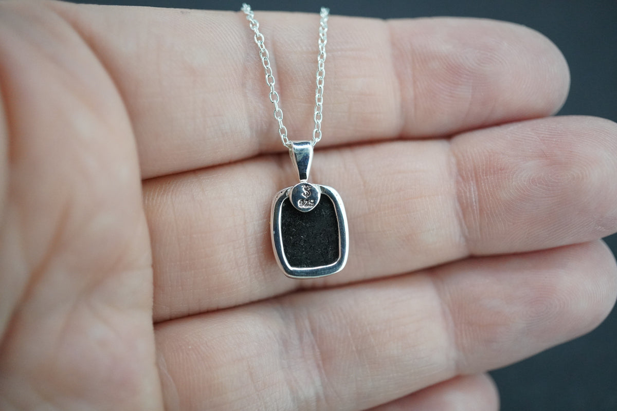 Edinburgh Cobblestone Sterling Silver Black Small Pendant