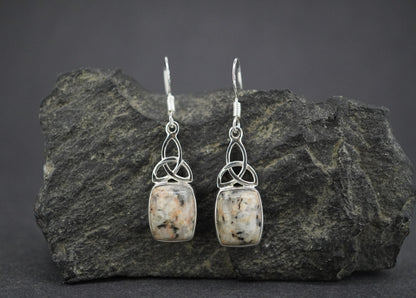 Edinburgh Cobblestone Sterling Silver White Celtic Earrings