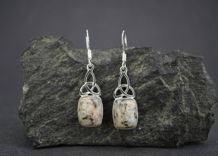 Edinburgh Cobblestone Sterling Silver White Celtic Earrings