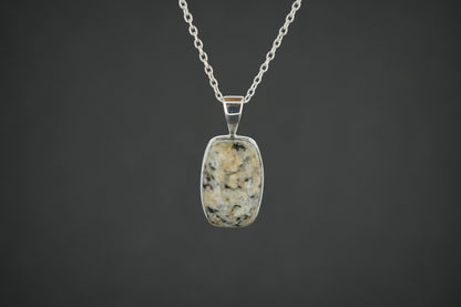 White Edinburgh Cobblestone Sterling Silver Pendant