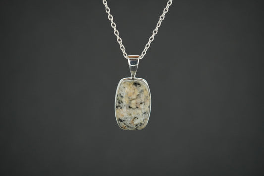 White Edinburgh Cobblestone Sterling Silver Pendant