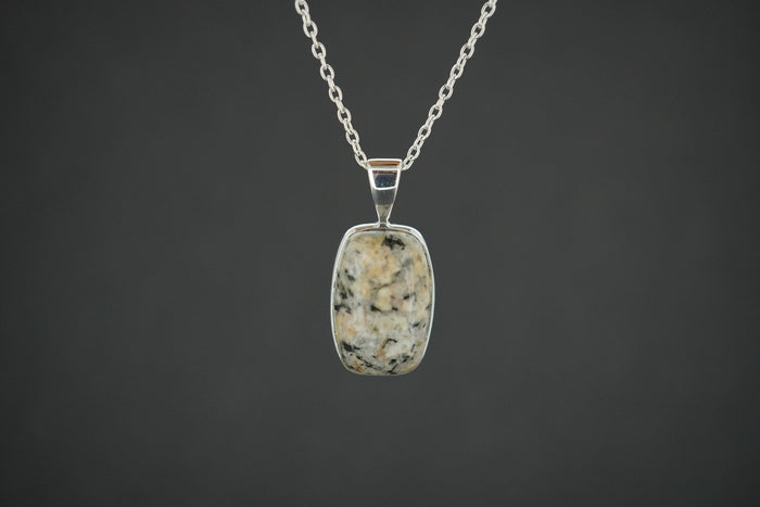 White Edinburgh Cobblestone Sterling Silver Pendant
