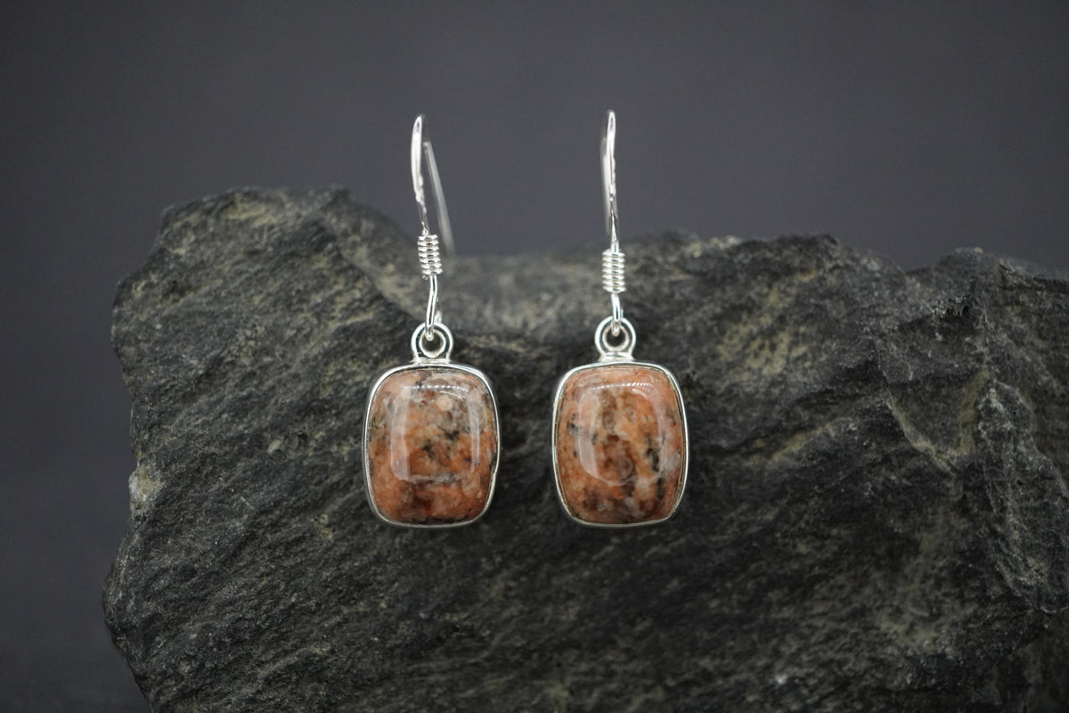 Edinburgh Cobblestone Sterling Silver Pink Earrings