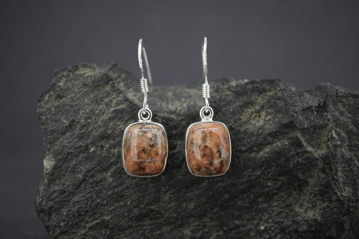 Edinburgh Cobblestone Sterling Silver Pink Earrings