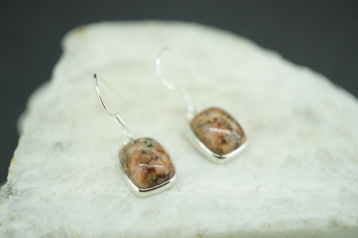Edinburgh Cobblestone Sterling Silver Pink Earrings