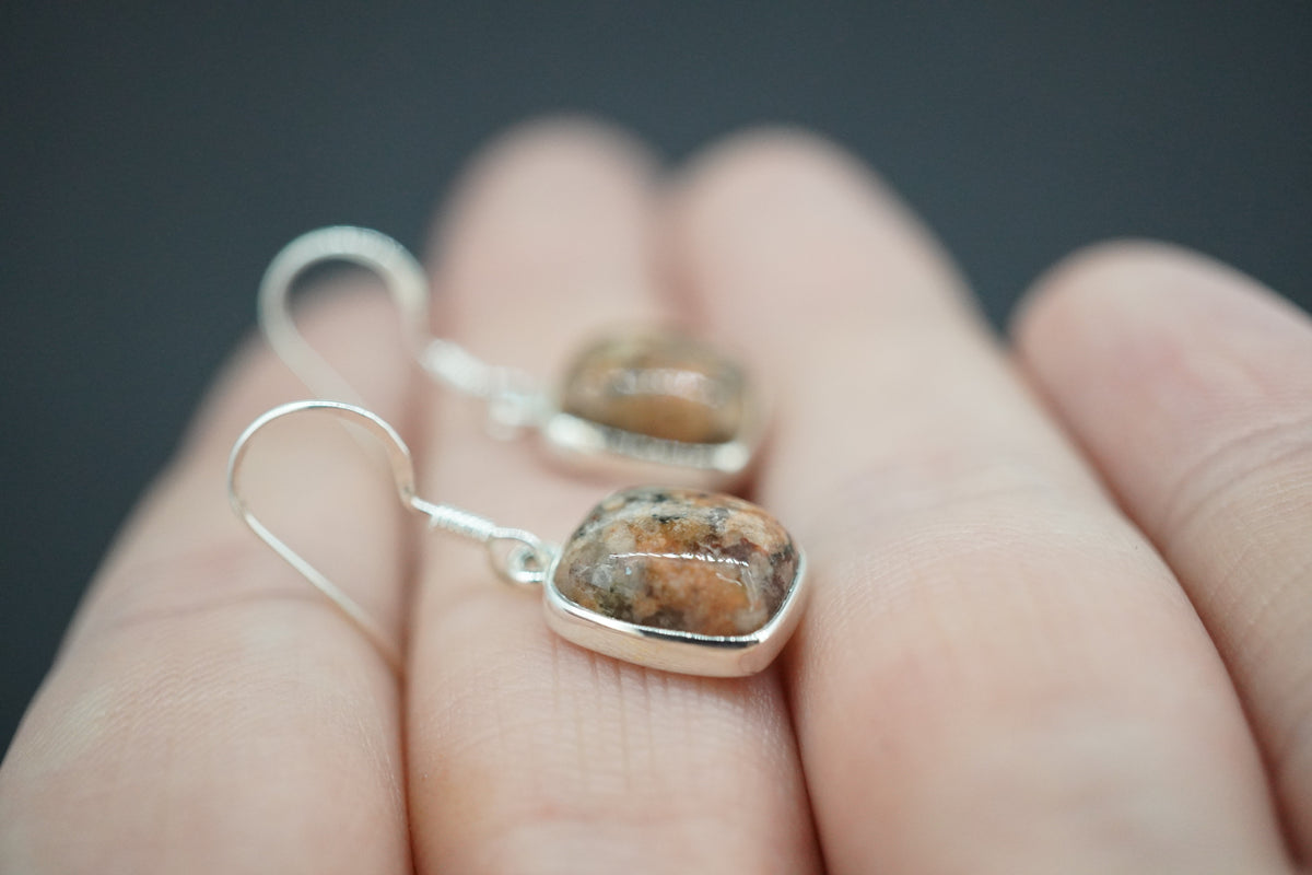 Edinburgh Cobblestone Sterling Silver Pink Earrings