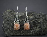 Edinburgh Cobblestone Sterling Silver Pink Celtic Earrings