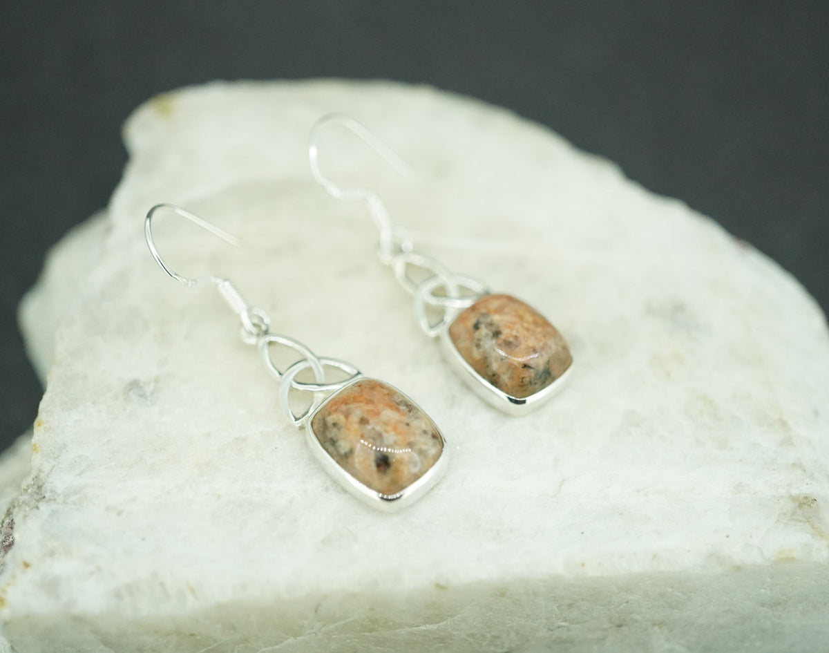 Edinburgh Cobblestone Sterling Silver Pink Celtic Earrings