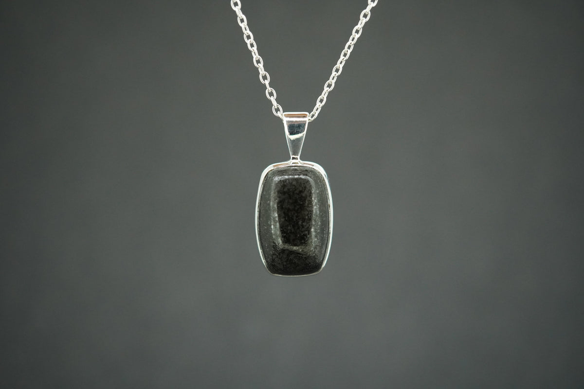 Black Edinburgh Cobblestone Sterling Silver Pendant