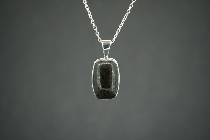 Black Edinburgh Cobblestone Sterling Silver Pendant