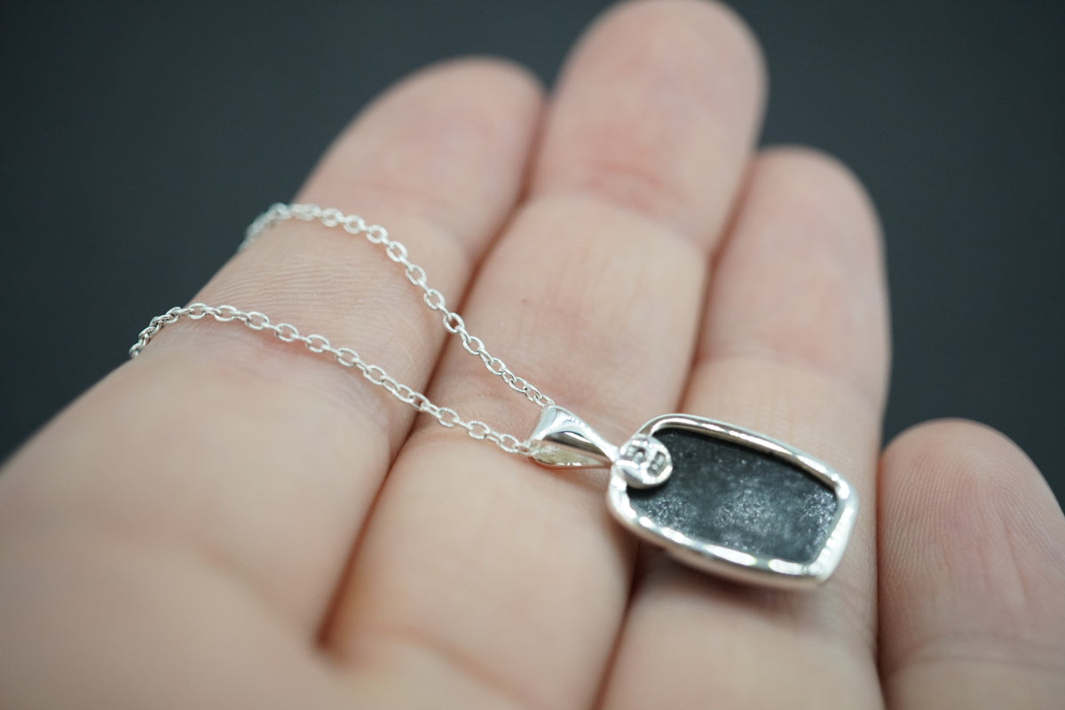 Black Edinburgh Cobblestone Sterling Silver Pendant