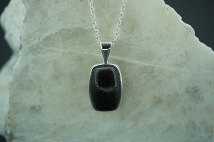 Black Edinburgh Cobblestone Sterling Silver Pendant