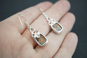 Edinburgh Cobblestone Sterling Silver Pink Celtic Earrings