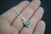 Edinburgh Cobblestone Sterling Silver Pendant - Square