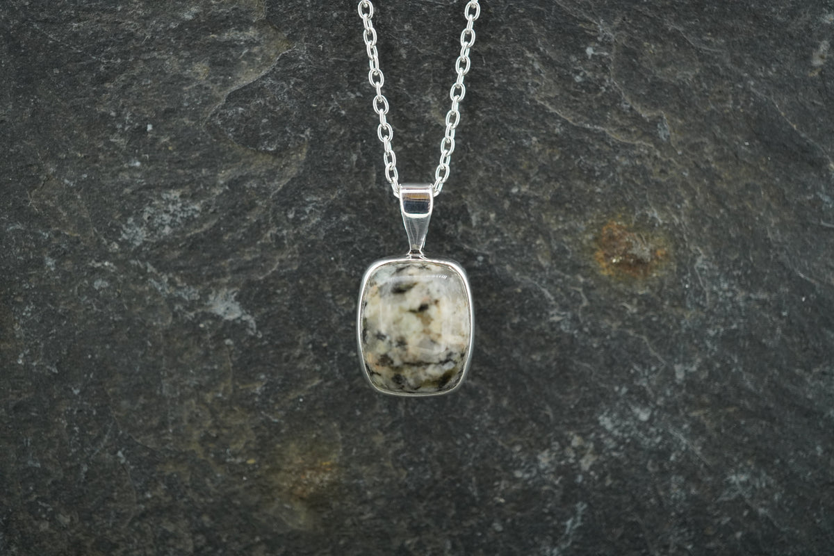 Edinburgh Cobblestone Sterling Silver Pendant - Square