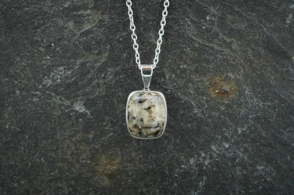 Edinburgh Cobblestone Sterling Silver Pendant - Square