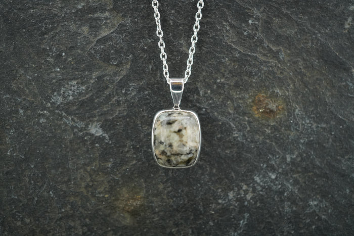Edinburgh Cobblestone Sterling Silver Pendant - Square