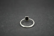 Edinburgh Cobblestone Rectangular Black Petite Ring