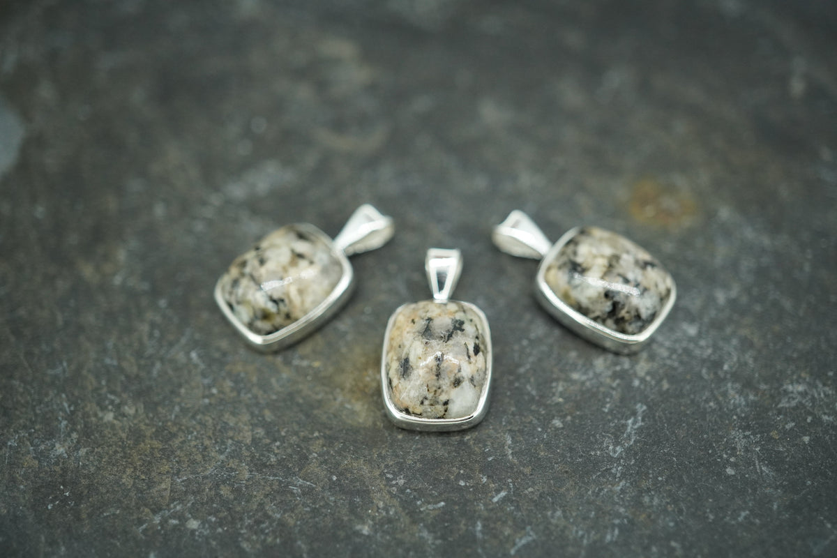 Edinburgh Cobblestone Sterling Silver Pendant - Square