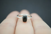 Edinburgh Cobblestone Rectangular Black Petite Ring