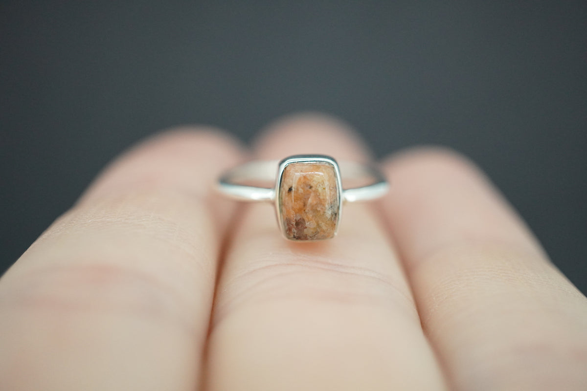 Edinburgh Cobblestone Rectangular Pink Petite Ring