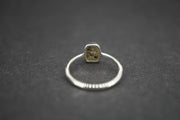 Edinburgh Cobblestone Rectangular White Petite Ring