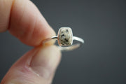 Edinburgh Cobblestone Rectangular White Petite Ring