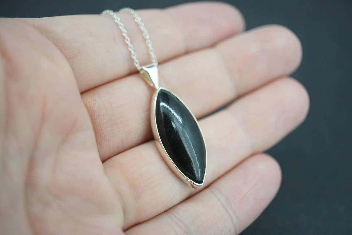 Edinburgh Castle Rock Sterling Silver Marquise Pendant