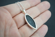 Edinburgh Castle Rock Sterling Silver Marquise Pendant