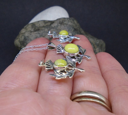 Highland Marble Scottish Thistle Sterling Silver Set
