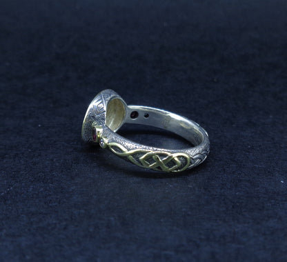 'Sæla' Scottish Sapphire, Garnet & Diamond Scottish Gold Sterling Silver Ring image 8