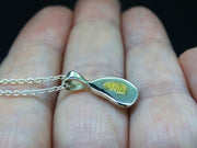 Gold Nugget Sterling Silver Pendant - 17x8mm image 2