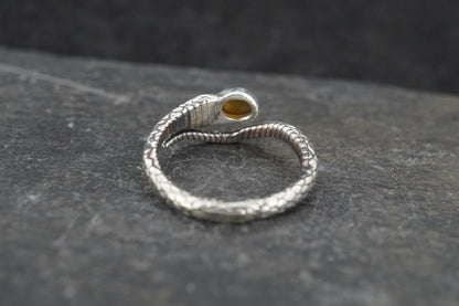 Amber Sterling Silver Serpent Ring image 4