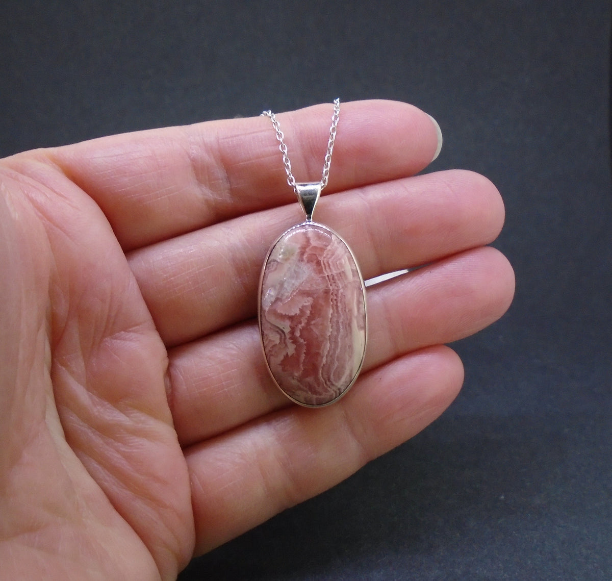Rhodochrosite Sterling Silver Pendant image 2