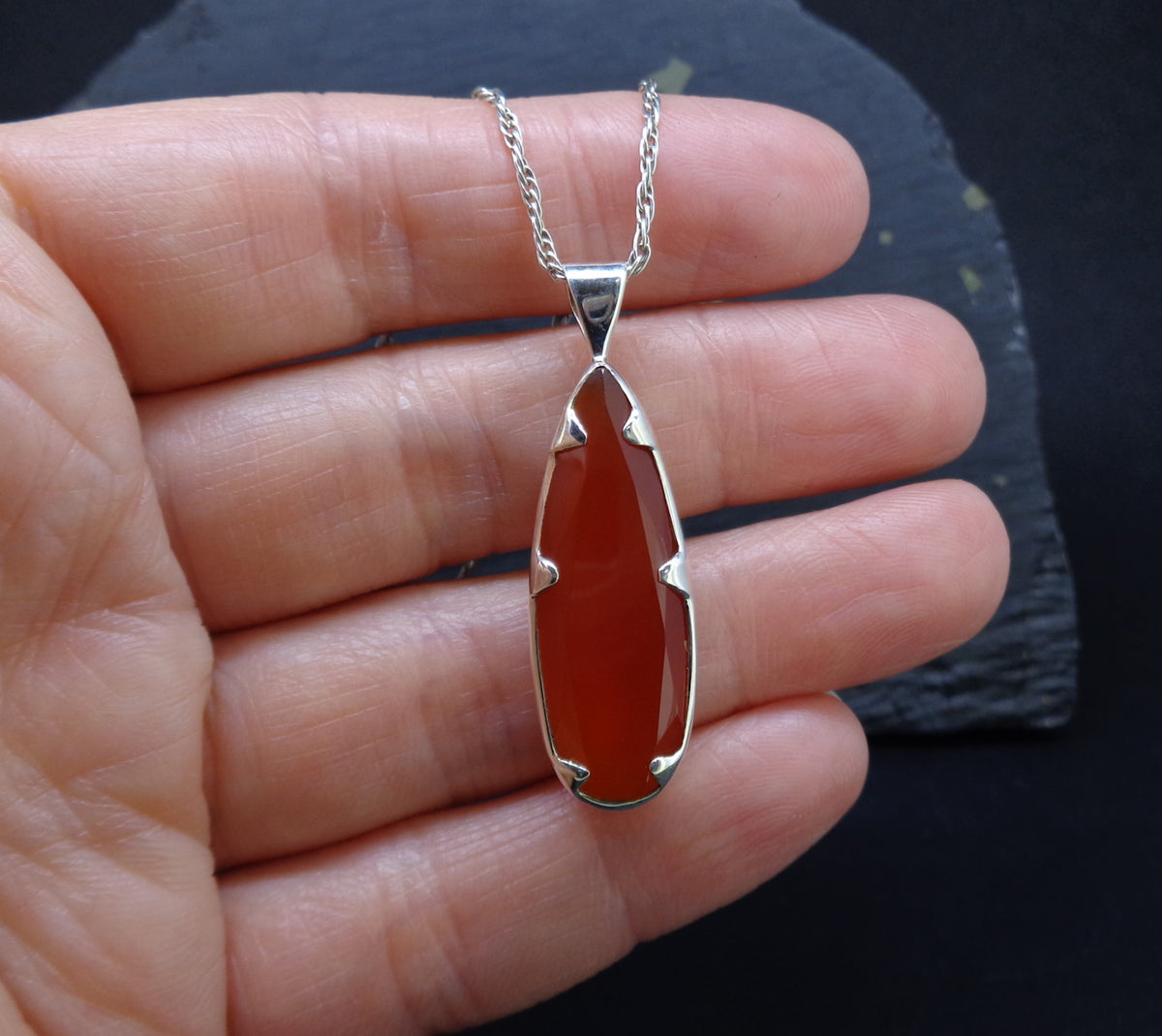 Carnelian Sterling Silver Pendant image 1
