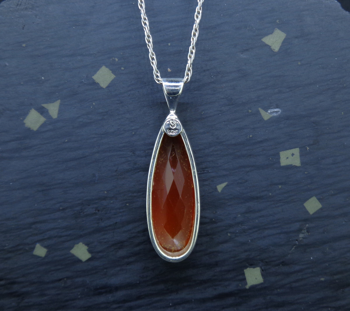 Carnelian Sterling Silver Pendant image 5
