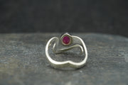 Natural Pink Ruby Sterling Silver Wave Ring image 4