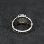 Scottish Chalcedony Hammered Effect Sterling Silver Ring image 4