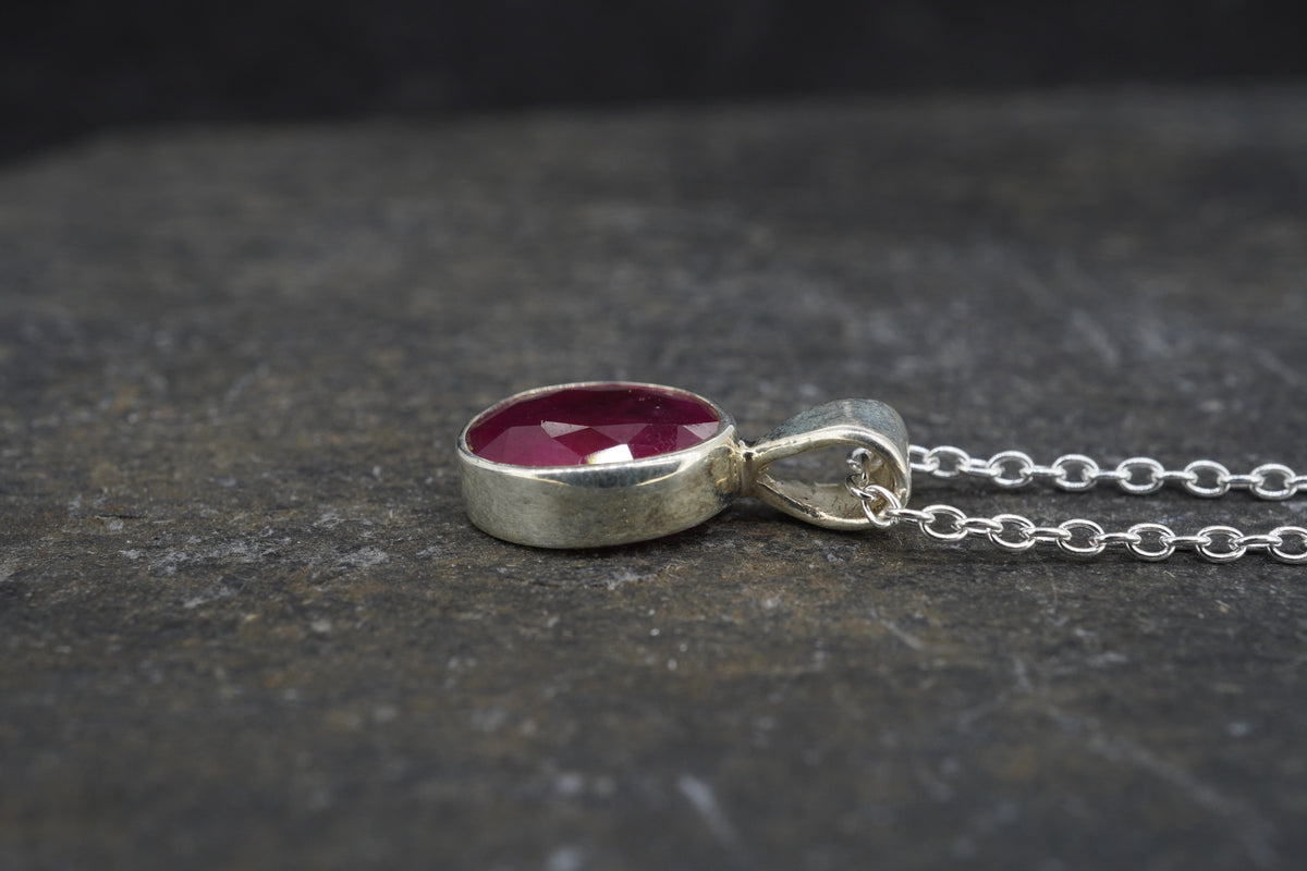 Petite Ruby Sterling Silver Pendant image 2