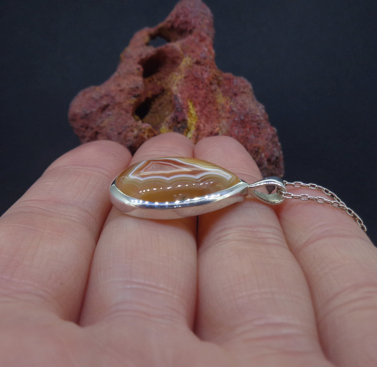 Botswana Agate Sterling Silver Pendant image 2