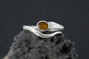 Amber Sterling Silver Serpent Ring image 0