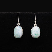 Larimar Sterling Silver Oval Drop Earrings image 0