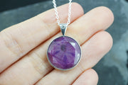 Trapiche Ruby & Diamond Sterling Silver Pendant image 1