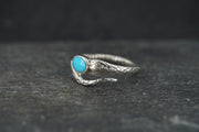 Sleeping Beauty Turquoise Sterling Silver Serpent Ring image 2