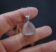 Faceted Rose Quartz Sterling Silver Pendant image 4