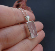 Faceted Rose Quartz Sterling Silver Pendant image 5